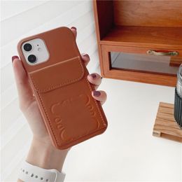 Luxury Designer Phone Case Embossed 12 Apple Cellphone Cases XS/8plus Leather Waterproof Change Card Holder Magnetic Suction Cards Pocket