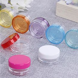 Wholesale 3ml 5ml Small Round Bottle Jars Mini Empty Plastic Nail Art Storage Cosmetic Packaging Containers LX1279 Sprxi