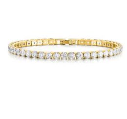 White Gold Plated Silver Round Brilliant Cut Lab Created Moissanite Diamond Tennis Bracelet Womens