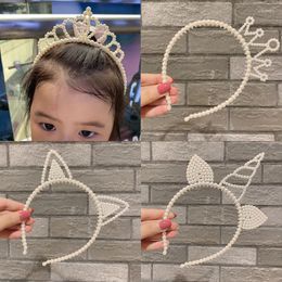 Hair Accessories Sen Plastic Pearl Headband Various Cartoon Cute Princess Crown Simple And Versatile