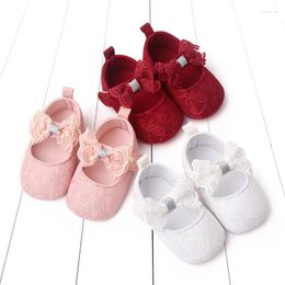 First Walkers Infant Baby Girls Shoes Non-Slip Soft Soled Lace Bowknot Flats Toddler Walker Summer Princess