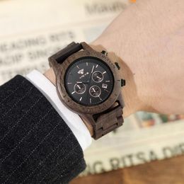Wristwatches Vicvs Luxury Men's Watches Walnut Wood Business Chronograph Date Display Valentine's Day Gift For Men
