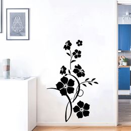 Modern Flowers And Flower Vines Wall Sticker Wallpaper For Door Living Room Mural Home Decoration Art Decals PVC Stickers