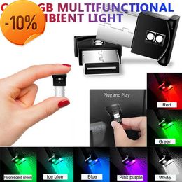 New 1/2PCS Mini USB LED RGB Ambient Light Car Light Auto Interior Atmosphere Light Low-power RGB Multi-function High-bright