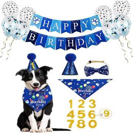 Dog Apparel Birthday Party Supplies With Banner Hat Balloons Collar Bib For Pet Puppy Decorations Boy