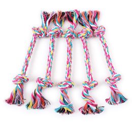 5PCS/LOT Rope Dog toy Multicolor For Dog Double Knot Cotton Rope Chew Knot Toy Durable Braided Bone Rope Tug Dog Chewing Toy -30