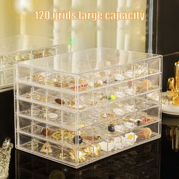 Storage Drawers Square Clear Plastic Box Jewellery Earring Organiser 120 72 Slot Adjustable for Beads 230615