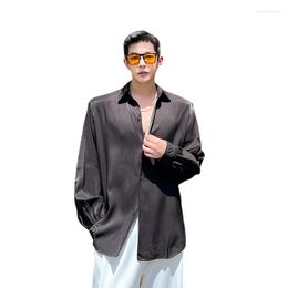Men's Casual Shirts Men's Long Sleeve Loose Thin Fabric Sunscreen Male Streetwear Fashion Japan Korean Net Celebrity Dress