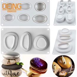 Baking Moulds Round Stone Shape Silicone Cake Mould Plaster Concrete Dessert Mousse Form DIY Soap Decorating Tool 230616