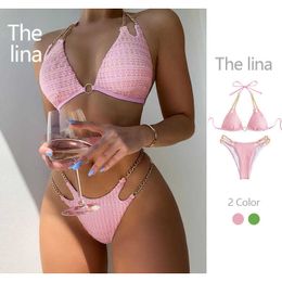 Women's Swimwear New Sexy Thong Tiny Mini Bikini Female Swimsuit Women Swimwear Twopieces Bikini set Padded Bather Bathing Suit Swim Lady Z0613