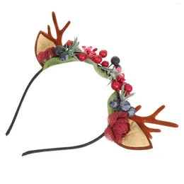 Bandanas Antler Headband Fashion Hair Hoop Kid Ties Christmas Hoops Antlers Decorative Berries Headdress