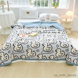 Blanket Summer Air Conditioning Quilt Cute Print Thin Quilt Soft Comfortable Blanket for Bedroom Decor Bedding R230616