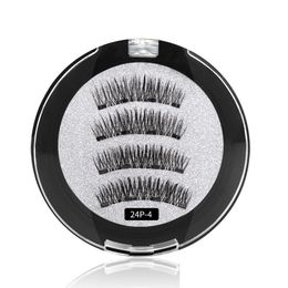 7style Four Magnetic Eyelashes 4Pcs/Set Handmade Magnetic False Eyelashes 3D Natural Eye Lashes Extension With Round Box