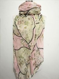 Scarves Fashion Pink Scarf Instant Hijab Women Autumn Small Polka Floral Shawl Wrap Pashmina Stole Muslim Snood Bufandas