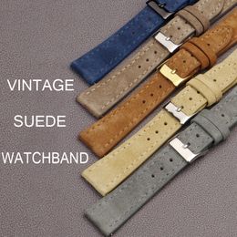 Watch Bands Vintage Suede Watch 18mm 20mm 22mm Quick Release Watch Strap Genuine Leather Wristband Belt Accessories for Brand Watch 230615