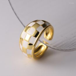 Cluster Rings Yellow White Lattice Ring Style Glam Fashion Good Jewellery For Women Gift In 925 Sterling Silver Super Deals