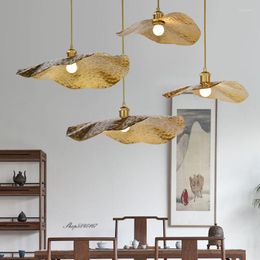 Pendant Lamps Nordic Copper Ceiling Hanging For Living Room Dining Decor Restaurant Loft Led Hanglamp Lotus Lights