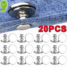 New 20/4Pcs Adjustable Jeans Buttons Detachable Nail Free Snap Fastener Buttons Waist Tightener Buckles For DIY Sewing Accessories