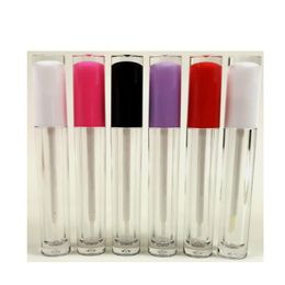 2020 New cosmetics lip gloss packaging containers Round Clear Lip Gloss Bottles pink red purple lipgloss tubes empty lip gloss tube