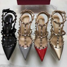 Sandals Fashion-2022 Patent Leather Women sandals Ankle Buckles Ladies Sexy High Heels Neon Color Dress Shoes J230616