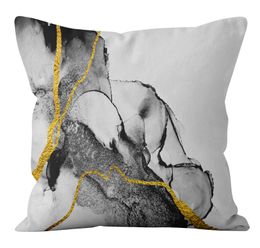 Pillowcase Simple Nordic Golden Marble Pillow Cover Texture Wholesale Home Cushion Throw Pillowcase Pillow without Pillows Core