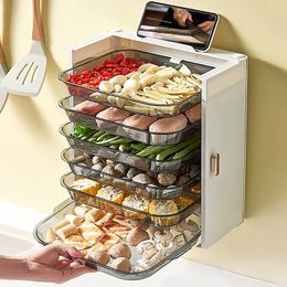 Pot Racks Foldable 6 Layer Kitchen Side Dish Tray Can Multi Functional Cooking Dishes Organiser And Storage 230615