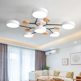 Chandeliers Modern Wooden Living Room Ceiling Lamp Home Decor Led Chandelier For Children's Bedroom Study Kitchen Indoor Lighting