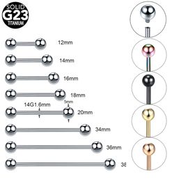 Labret Lip Piercing Jewelry 10Pcslot G23 Tongue Internal Thread External Nipple Ring Industrial Barbell Earring Helix Tragus 230615
