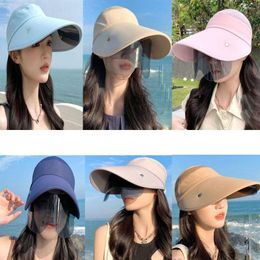 Wide Brim Hats Retractable Breathable Fishing Caps Outdoor Sunscreen Sunglasses Sun Sports Cap Empty Top Hat Anti-UV Beach