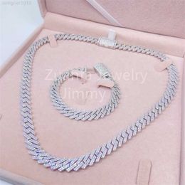 Custom Made Solid Back 10mm Width Necklace Jewellery S925 Pass Diamond Tester Flawless Moissanite Man