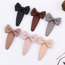 Hair Accessories Princess Ribbon Bow Basic Snap Baby Drop Clips Solid Color Clamp Pins Hairpins BB Barrettes Girls Kids