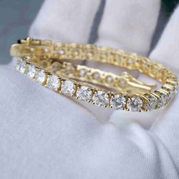 Luxus Echt 10k 14k Solid Gold Lab Grown Diamant Tennis Kette Männer Frauen 3mm 4mm 5mm Armband GRC Zertifikat Edlen Schmuck