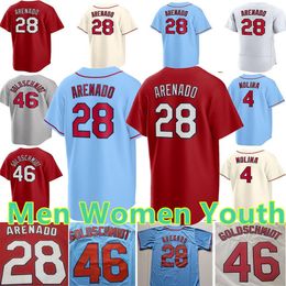 2024 Custom 28 Nolan Arenado Baseball Jersey Paul DeJong Willson Contreras Yadier Molina Gorman Edman Paul Goldschmidt Albert Pujols Stan Musial Nick Wittgren