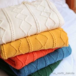 Blanket Textile City Vertical Bar Diamond Throw Blanket Cashmere Sofa Decorate Dustproof Home Bedspread 150*230 R230616