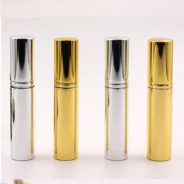 Brilliant Gold Silver 5ml Refillable Portable Mini perfume bottle &Traveler Aluminium Spray Atomizer Empty Parfume Container SN Kudum