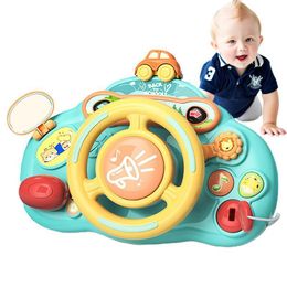 ElectricRC Animals Cartoon Kids Electric Steering Wheel Toy With Lights Music Simulation Driving Car Copilot For Toddler Preschool Interactive Toys 230616