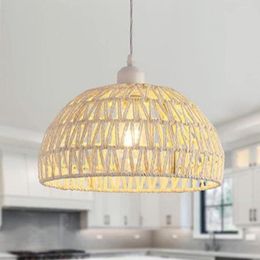 Pendant Lamps 30x18CM Chandelier Rope Hand-woven Cafe Chinese Rattan Kitchen Island Dining Hall Corridor Light Eye-protection Lamp