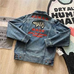 Men's Jackets Human Made Denim Work Men Women High-quality Girls Dont Cry Embroidery Cowboy Jacket 3 46DB