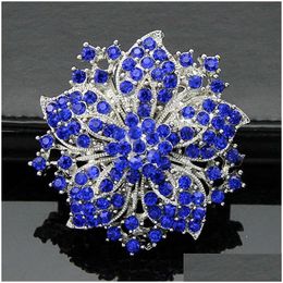 Pins Brooches Diamond Brooch Crystal Flowers Bauhinia Pins Boutonniere Stick Cors Scarf Clips Wedding Fashion Jewelry Will And Drop Dhkwt