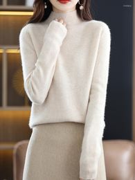 Women's Sweaters Zocept High Quality Winter Women Thick Cashmere Half Turtleneck Casual Knitted Merino Wool Pullovers Warm Jumper