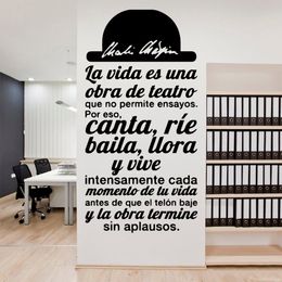 Spanish Elegant Phrase Wall Stickers Home Decor Pvc Decal for Living Room Vinyl Decals Office Decor Wallpaper Mural Products