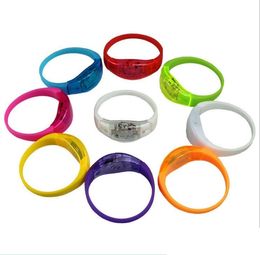 2020 Activated Sound Control Led Flashing Bracelet Light Up Bangle Wristband Club Party Bar Cheer Luminous Hand Ring Glow Stick