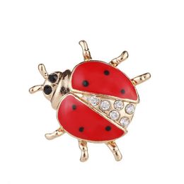 Pins Brooches Gold Crystal Ladybird Brooch Pins Enamel Insect Pin Cor Fashion Jewelry For Men Women Gift Drop Delivery Dhtcj