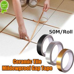 New 50M Gold Self Adhesive Tile Sticker Waterproof Wall Gap Sealing Tape Strip Floor Tile Beauty Seam Sticker Home Decoration Decals