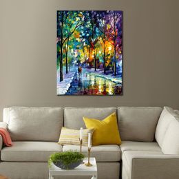 Contemporary Canvas Art Living Room Decor Night Colours Hand Painted Oil Painting Landscape Vibrant