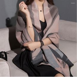 Scarves Luxury Warm Cashmere Wraps Cachecol Feminino Oversized Shawls Scarf Print Capes Pashmina Hijab Reversible Foulard Femme Bufanda