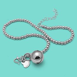 Anklets Summer Charm Accessories Women's 925 Sterling Silver Anklet Beads Bell Design Solid Silver Anklet Foot Jewelry Birthday Gift 230615