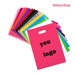 Packaging Paper Customised Plastic Bag For Gift Shopping Poly Packaging Printed Custom Business Handle BagsPrinting Fee Is Not Included 230615