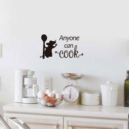 Cooking Mouse Anyone Can Cook Wall Sticker For Kitchen Background Home Decoration Mural Art Decals Wallpaper Removable Stickers