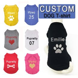 Dog Apparel Personalized Pet Shirt Puppy Summer Clothing Customized ID Cute Colorful DIY Name Fashion 230616